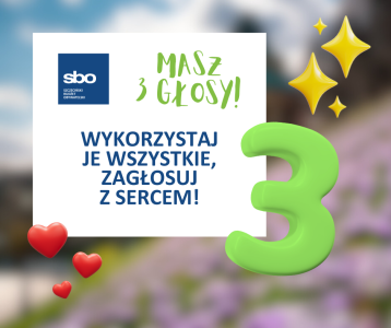 Obrazek z napisem: Masz trzy głosy