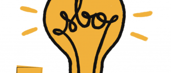 Grafika przedstawia żółtą, świecącą  żarówkę na białym tle, której żarnik tworzy napis "sbo", W lewym, dolnym rogu znajduje się logo SBO - niewielki żółty kwadracik z białym napisem "sbo" w środku. Pod nim znajduje się napis "Szczeciński Budżet Obywatelski". W prawym, dolnym rogu znajduje się napis, logo "Szczecin floating garden 2050"